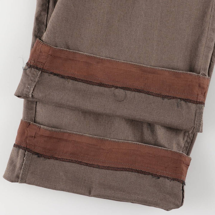 JNS 4YOUJEANS Linen x Cotton Pants, Men's, Size 34 linen brown type Vintage Second Hand