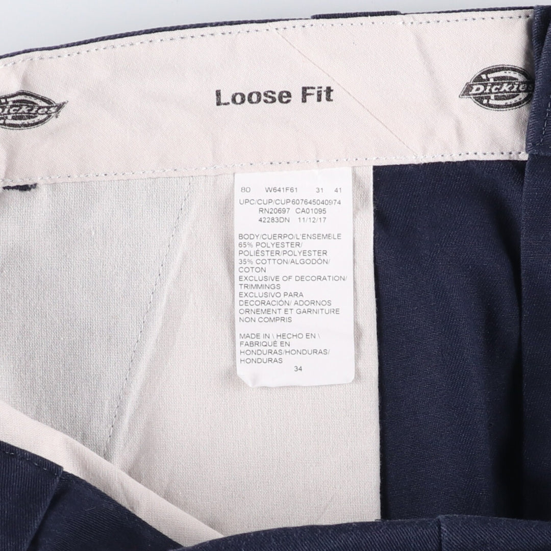 Dickies Work Shorts, Half Pants, Men's, W34 equivalent polyester navy blue type Vintage Second Hand