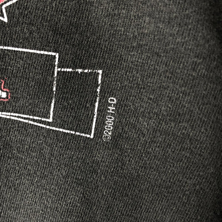 00'S Harley-Davidson Henley neck long T-shirt, made in the USA, men's size L cotton black type Vintage Second Hand