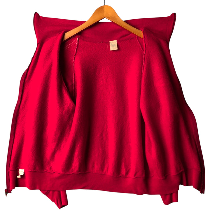 Vintage 1970'S Velva Sheen track jacket, made in the USA, size M, women's. acrylic red type Vintage Second Hand