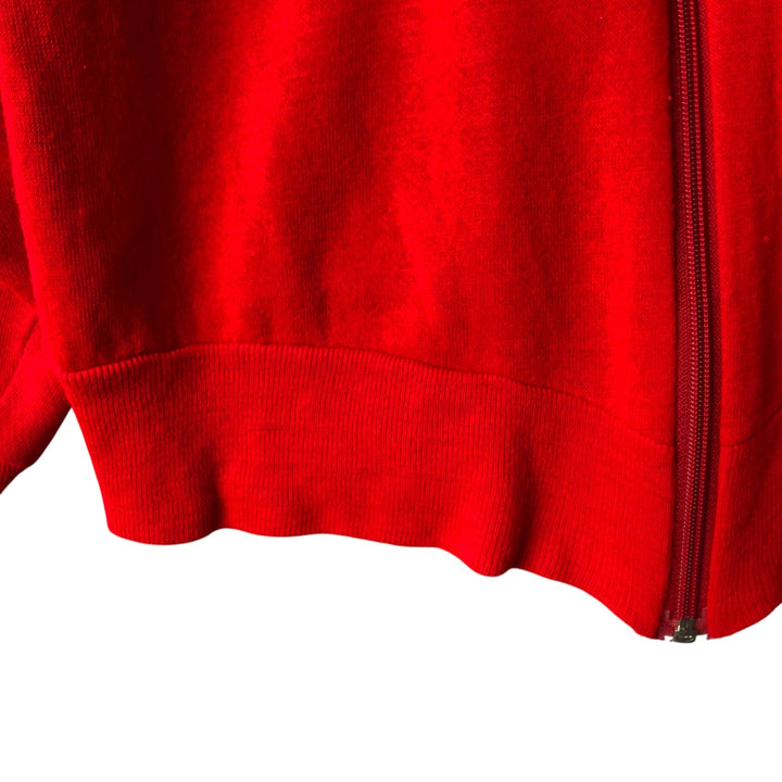 Vintage 1970'S Velva Sheen track jacket, made in the USA, size M, women's. acrylic red type Vintage Second Hand