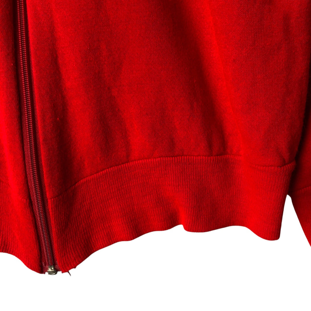 Vintage 1970'S Velva Sheen track jacket, made in the USA, size M, women's. acrylic red type Vintage Second Hand