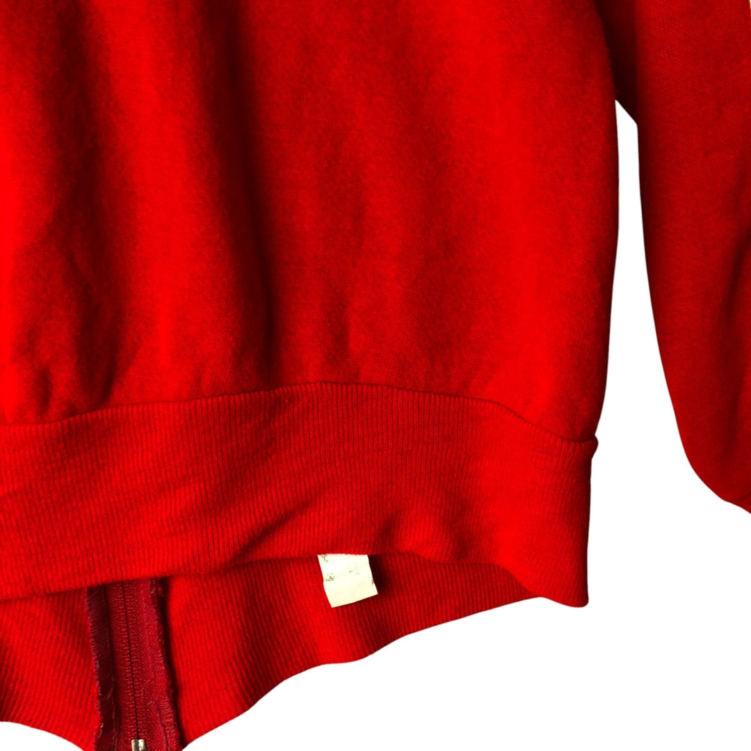 Vintage 1970'S Velva Sheen track jacket, made in the USA, size M, women's. acrylic red type Vintage Second Hand