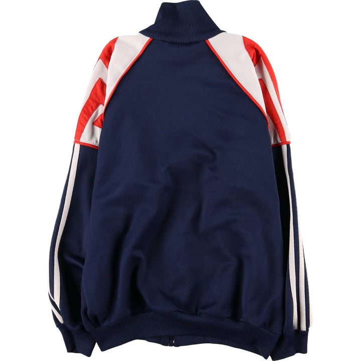 80'S Adidas Jersey Hoodie Track Jacket Women's Size L polyester navy blue type Vintage Second Hand