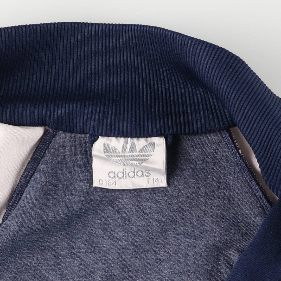 80'S Adidas Jersey Hoodie Track Jacket Women's Size L polyester navy blue type Vintage Second Hand