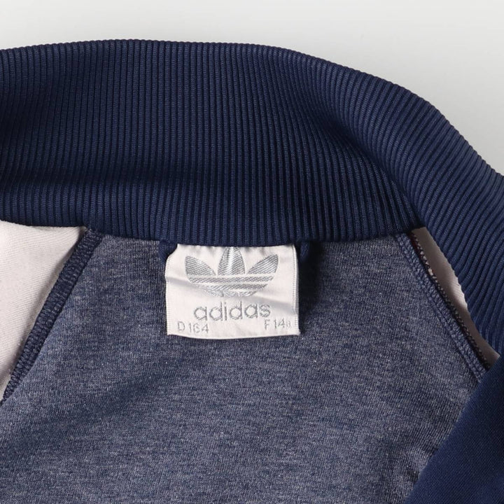 80'S Adidas Jersey Hoodie Track Jacket Women's Size L polyester navy blue type Vintage Second Hand