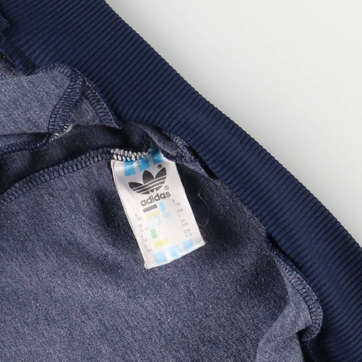 80'S Adidas Jersey Hoodie Track Jacket Women's Size L polyester navy blue type Vintage Second Hand