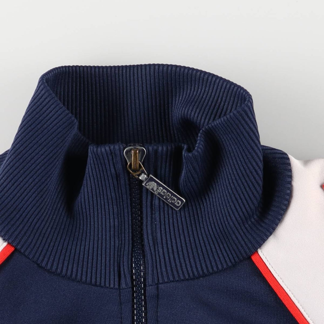 80'S Adidas Jersey Hoodie Track Jacket Women's Size L polyester navy blue type Vintage Second Hand