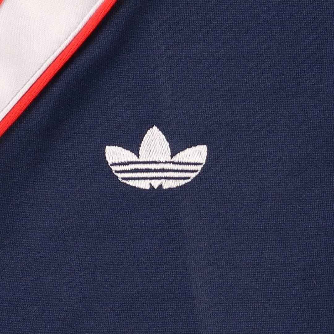 80'S Adidas Jersey Hoodie Track Jacket Women's Size L polyester navy blue type Vintage Second Hand