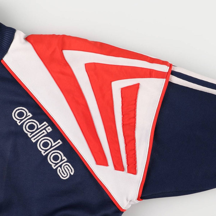 80'S Adidas Jersey Hoodie Track Jacket Women's Size L polyester navy blue type Vintage Second Hand