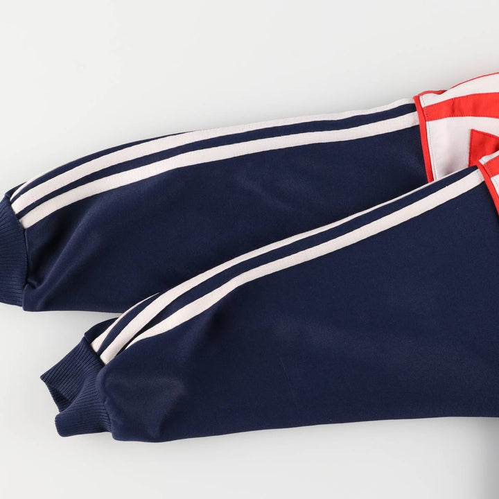 80'S Adidas Jersey Hoodie Track Jacket Women's Size L polyester navy blue type Vintage Second Hand