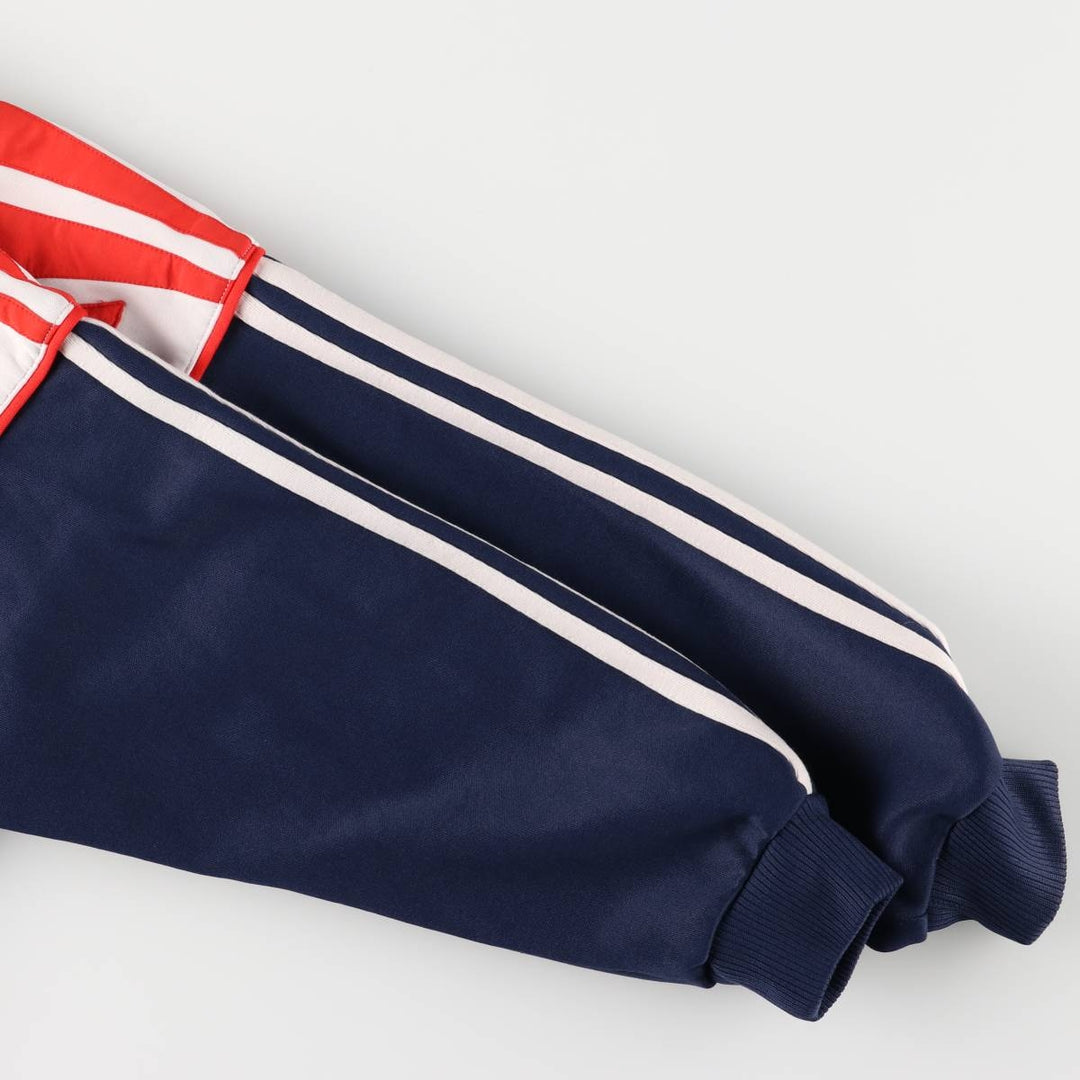 80'S Adidas Jersey Hoodie Track Jacket Women's Size L polyester navy blue type Vintage Second Hand