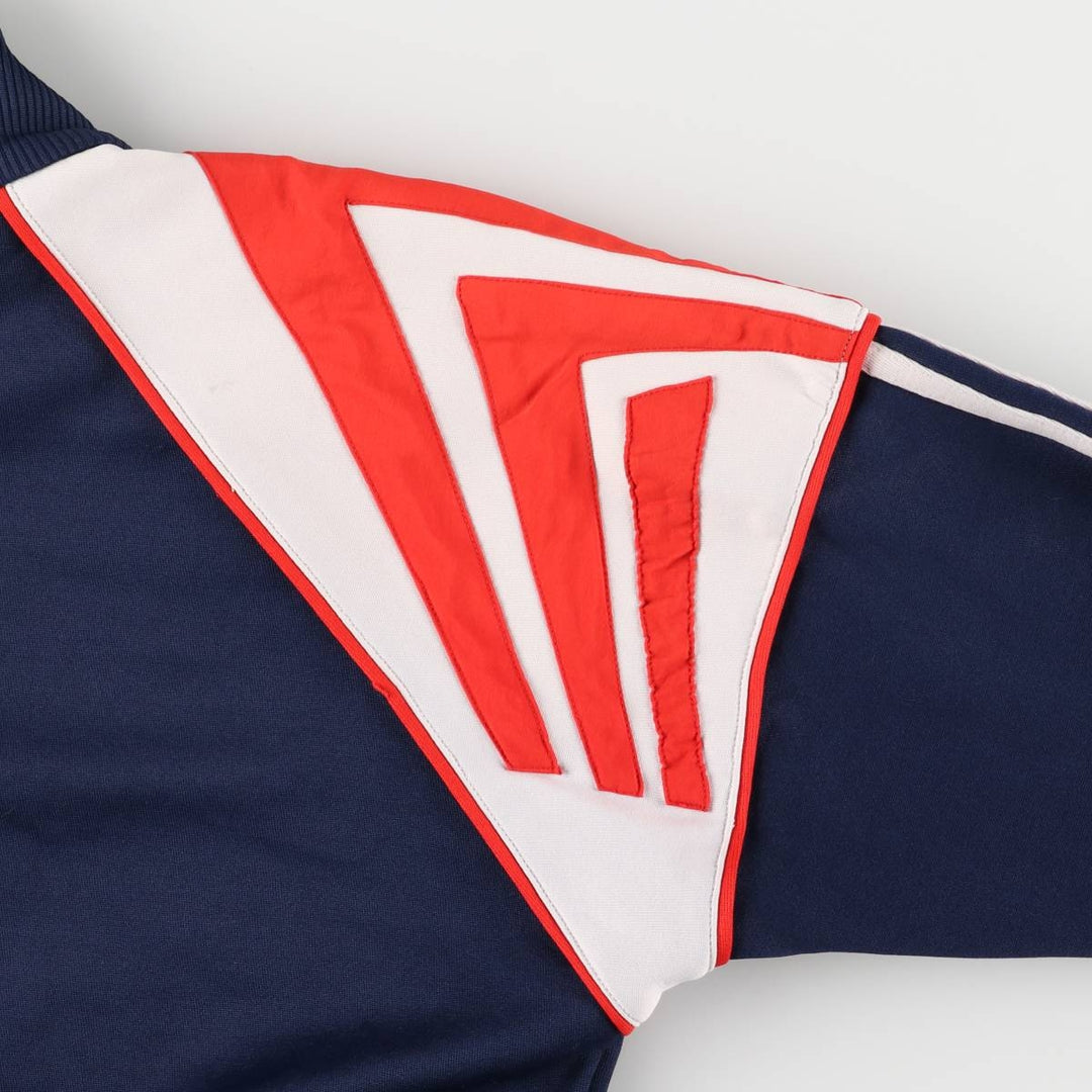 80'S Adidas Jersey Hoodie Track Jacket Women's Size L polyester navy blue type Vintage Second Hand