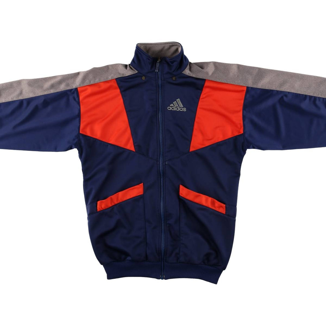 Vintage 90'S adidas track jacket with back logo, size M, women's polyester navy blue type Vintage Second Hand