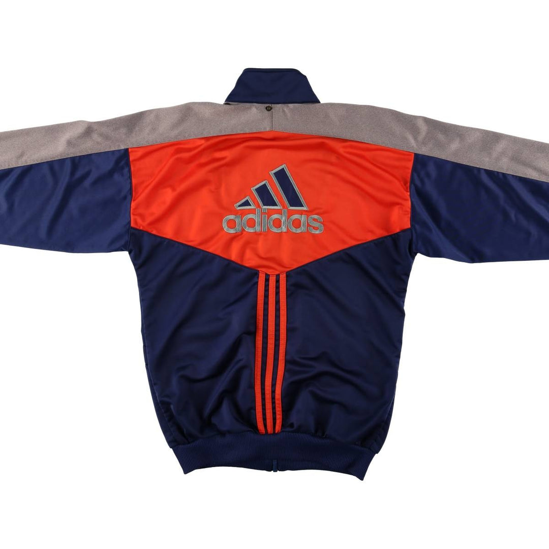 Vintage 90'S adidas track jacket with back logo, size M, women's polyester navy blue type Vintage Second Hand
