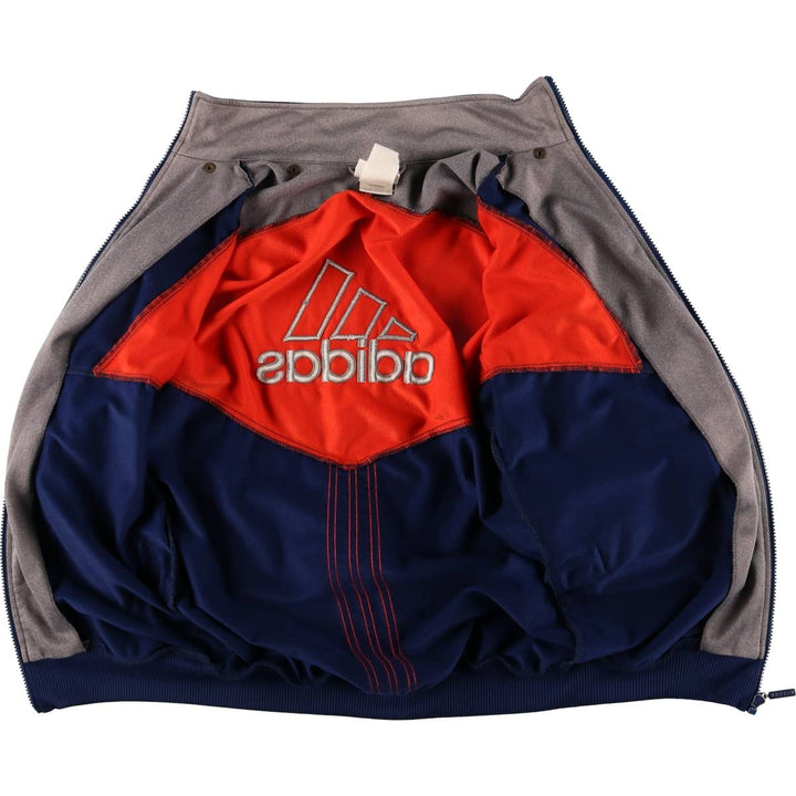 Vintage 90'S adidas track jacket with back logo, size M, women's polyester navy blue type Vintage Second Hand