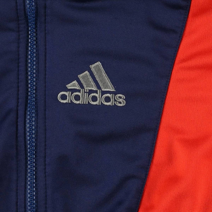 Vintage 90'S adidas track jacket with back logo, size M, women's polyester navy blue type Vintage Second Hand