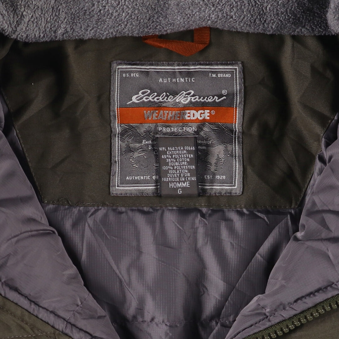 Eddie Bauer WEATHEREDGE Goose Down Jacket, Men's Size L polyester Khaki type Vintage Second Hand