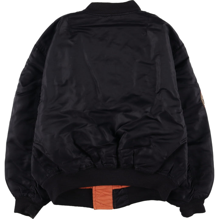 Vintage PEPPER MA-1 style padded military flight jacket, made in Italy, men's size M. Nylon black type Vintage Second Hand