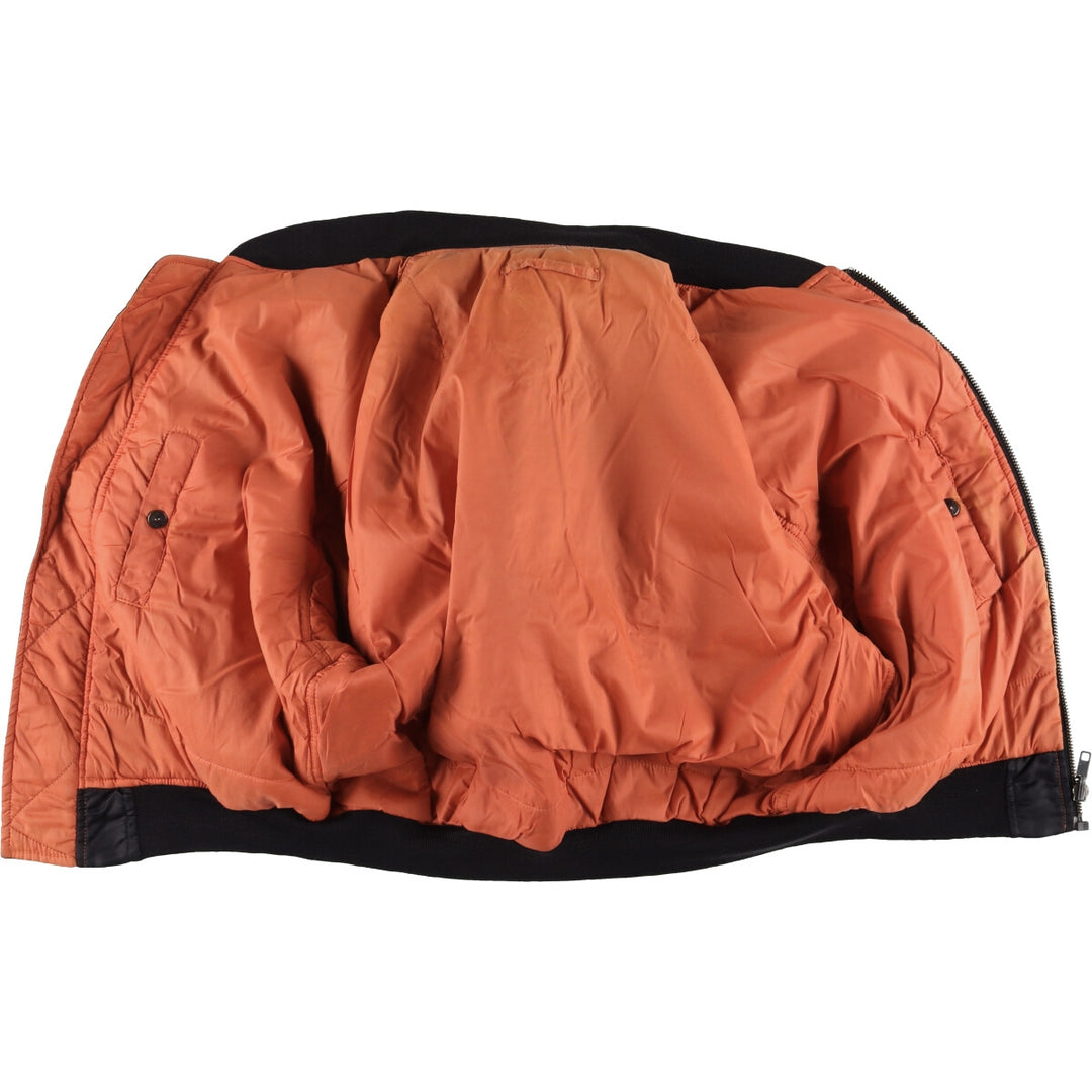 Vintage PEPPER MA-1 style padded military flight jacket, made in Italy, men's size M. Nylon black type Vintage Second Hand