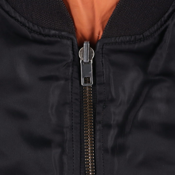 Vintage PEPPER MA-1 style padded military flight jacket, made in Italy, men's size M. Nylon black type Vintage Second Hand