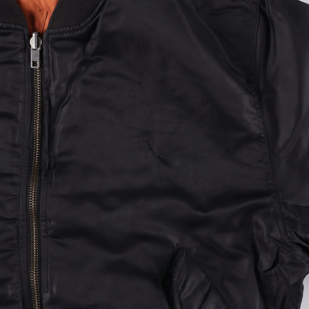 Vintage PEPPER MA-1 style padded military flight jacket, made in Italy, men's size M. Nylon black type Vintage Second Hand