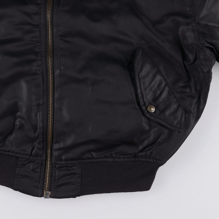 Vintage PEPPER MA-1 style padded military flight jacket, made in Italy, men's size M. Nylon black type Vintage Second Hand