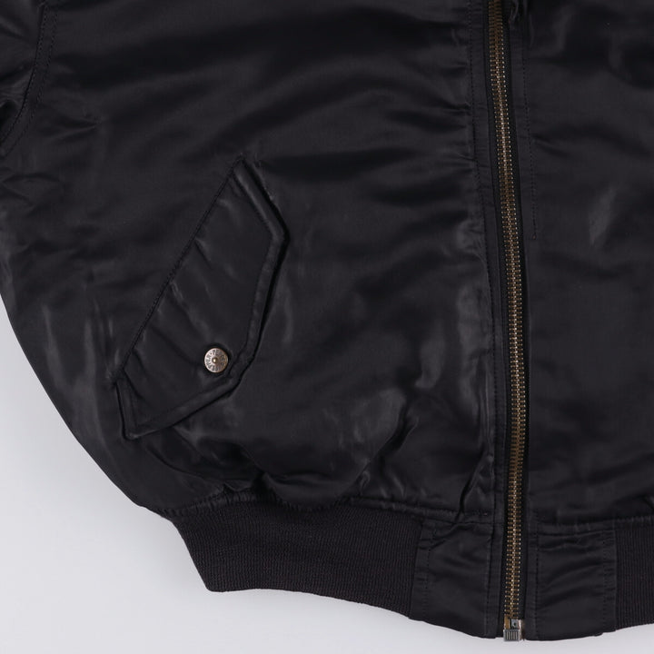 Vintage PEPPER MA-1 style padded military flight jacket, made in Italy, men's size M. Nylon black type Vintage Second Hand