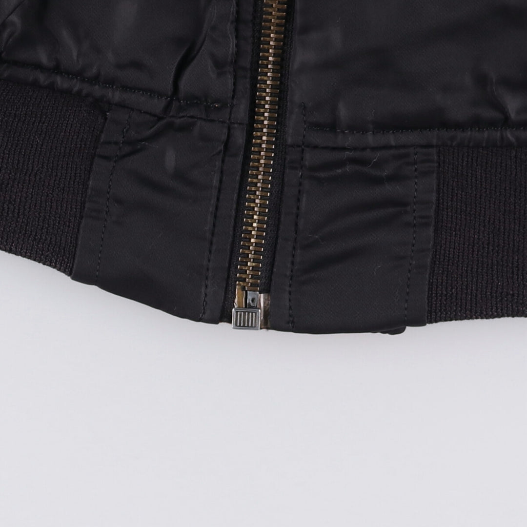 Vintage PEPPER MA-1 style padded military flight jacket, made in Italy, men's size M. Nylon black type Vintage Second Hand