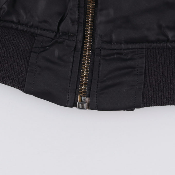 Vintage PEPPER MA-1 style padded military flight jacket, made in Italy, men's size M. Nylon black type Vintage Second Hand