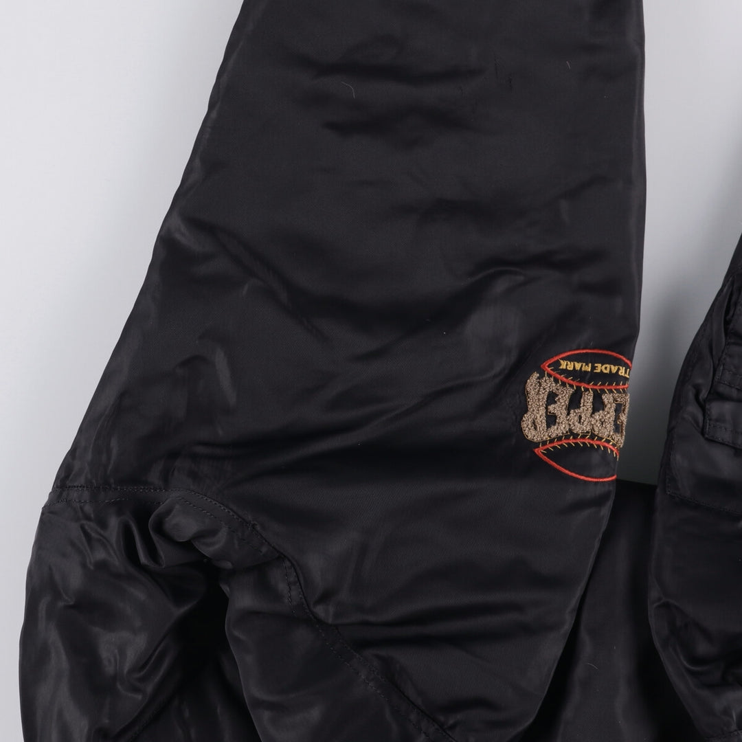 Vintage PEPPER MA-1 style padded military flight jacket, made in Italy, men's size M. Nylon black type Vintage Second Hand