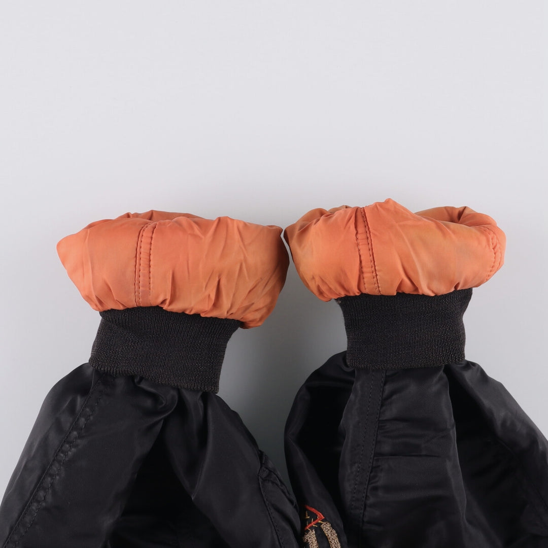 Vintage PEPPER MA-1 style padded military flight jacket, made in Italy, men's size M. Nylon black type Vintage Second Hand