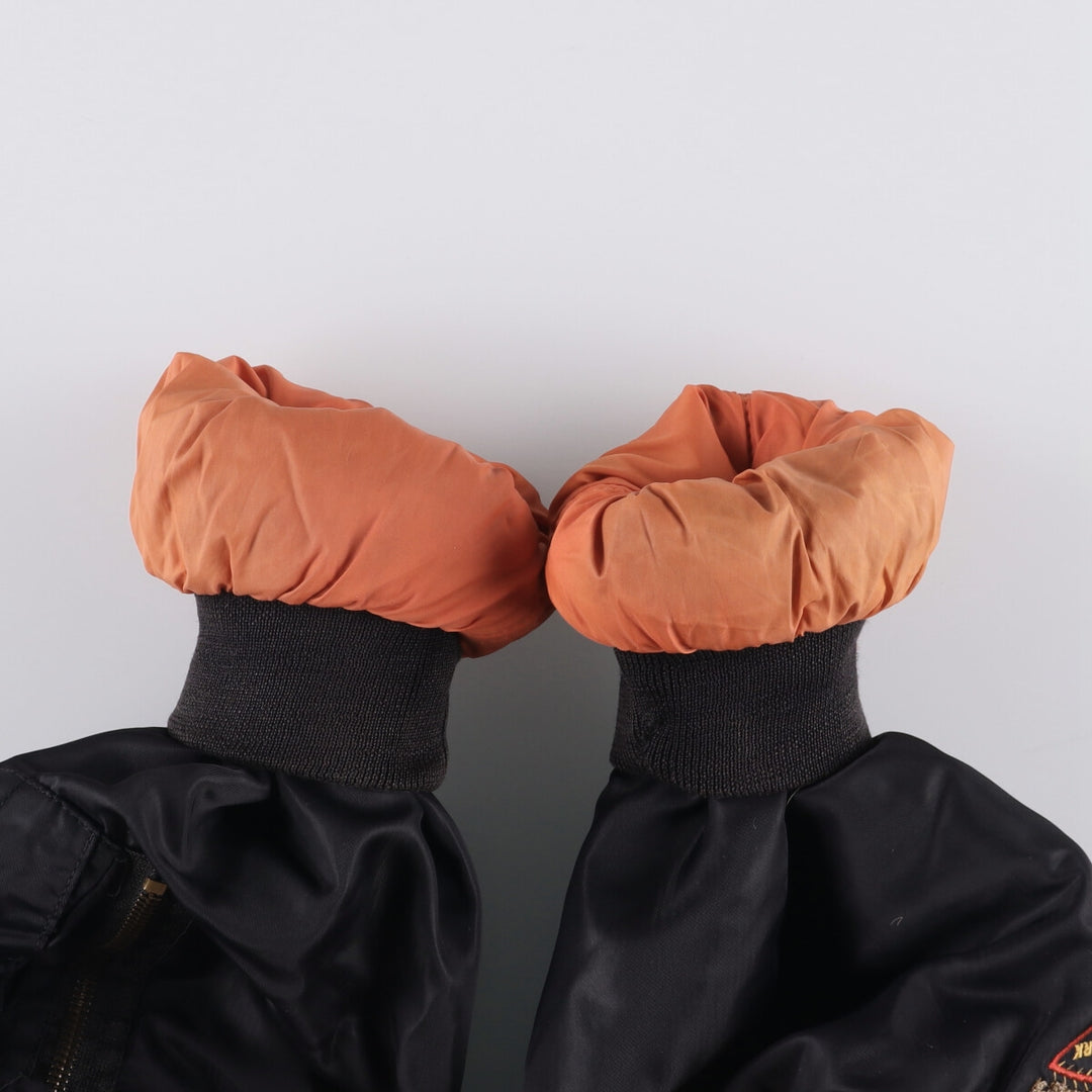 Vintage PEPPER MA-1 style padded military flight jacket, made in Italy, men's size M. Nylon black type Vintage Second Hand