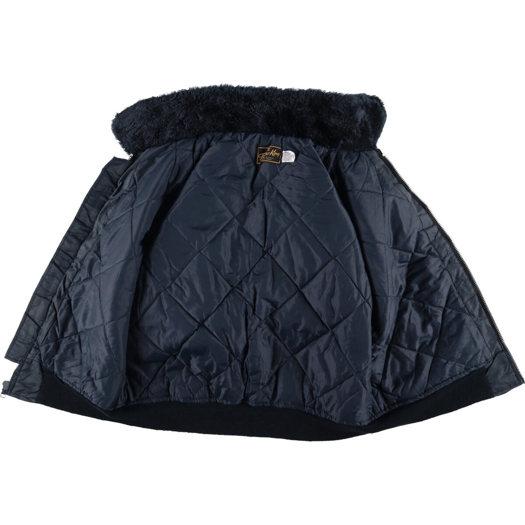 Vintage 1970s-1980'S Timber King B-15 style military flight jacket with stars and stripes, padded, size L, men's unclear navy blue type Vintage Second Hand