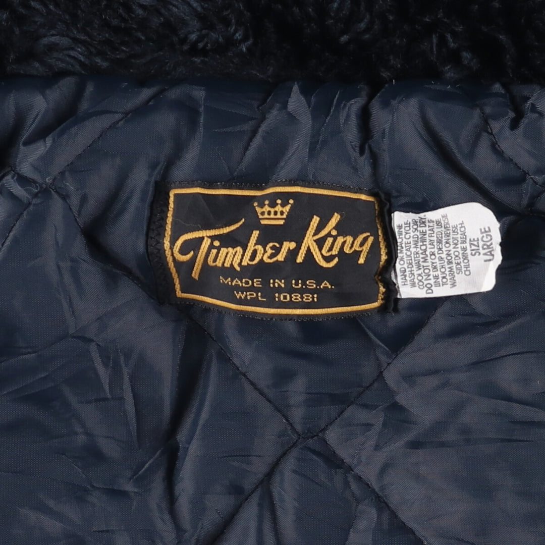 Vintage 1970s-1980'S Timber King B-15 style military flight jacket with stars and stripes, padded, size L, men's unclear navy blue type Vintage Second Hand