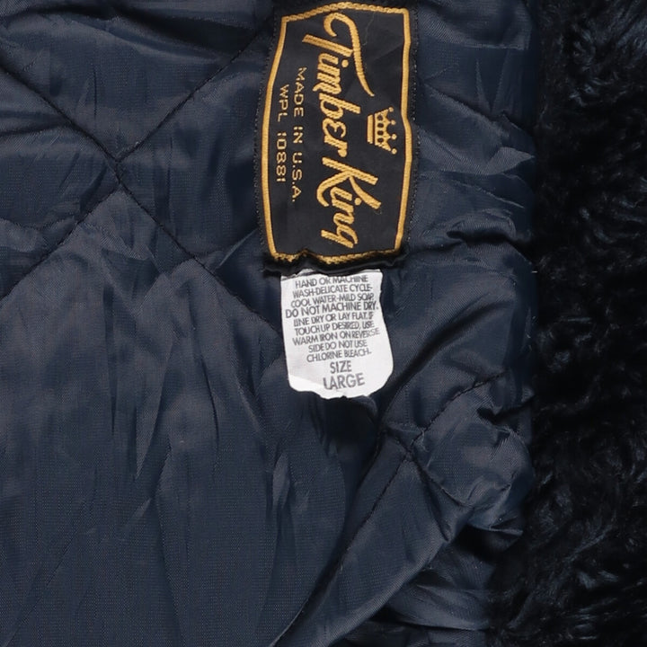 Vintage 1970s-1980'S Timber King B-15 style military flight jacket with stars and stripes, padded, size L, men's unclear navy blue type Vintage Second Hand