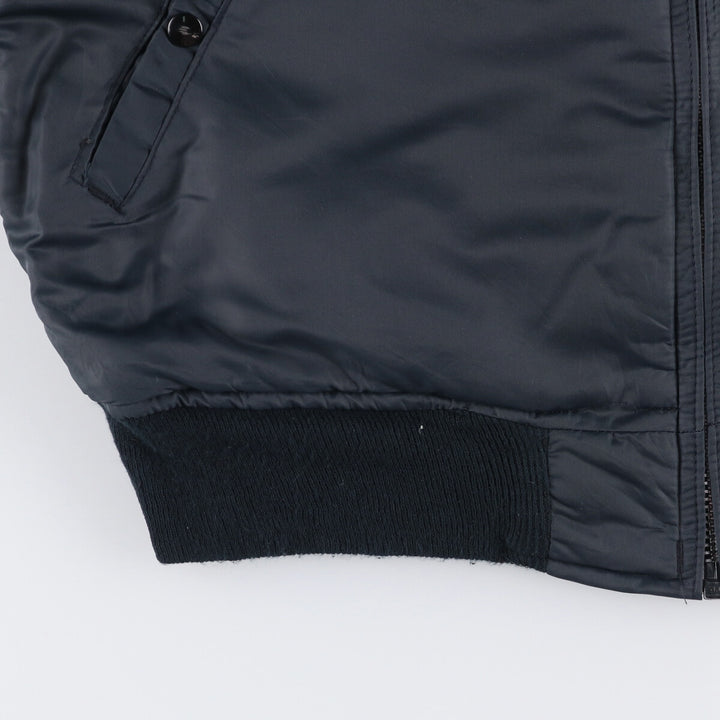 Vintage 1970s-1980'S Timber King B-15 style military flight jacket with stars and stripes, padded, size L, men's unclear navy blue type Vintage Second Hand