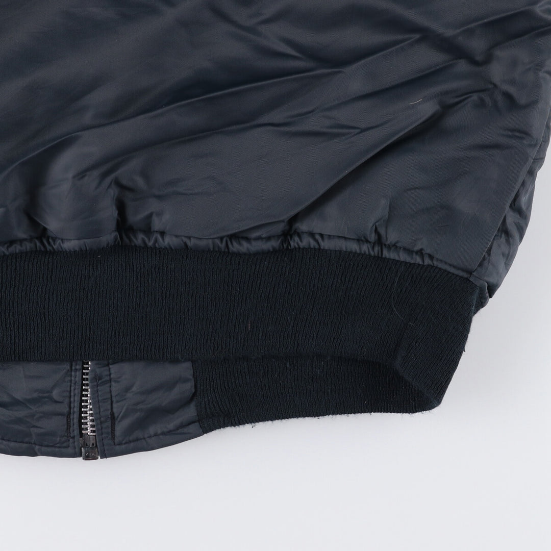 Vintage 1970s-1980'S Timber King B-15 style military flight jacket with stars and stripes, padded, size L, men's unclear navy blue type Vintage Second Hand