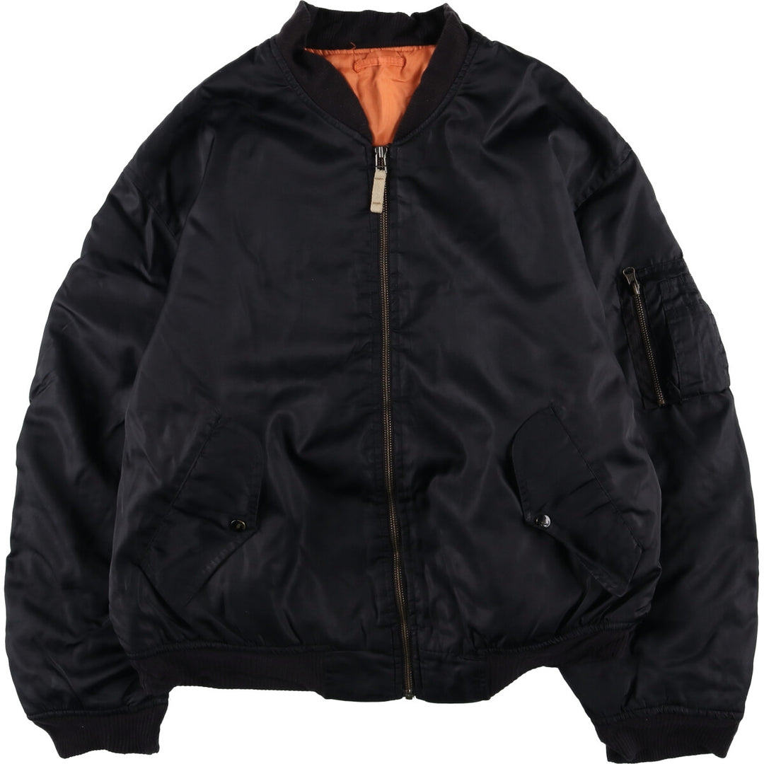 ZOLDER MA-1 Type Military Flight Jacket, Men's Size L Nylon black type Vintage Second Hand