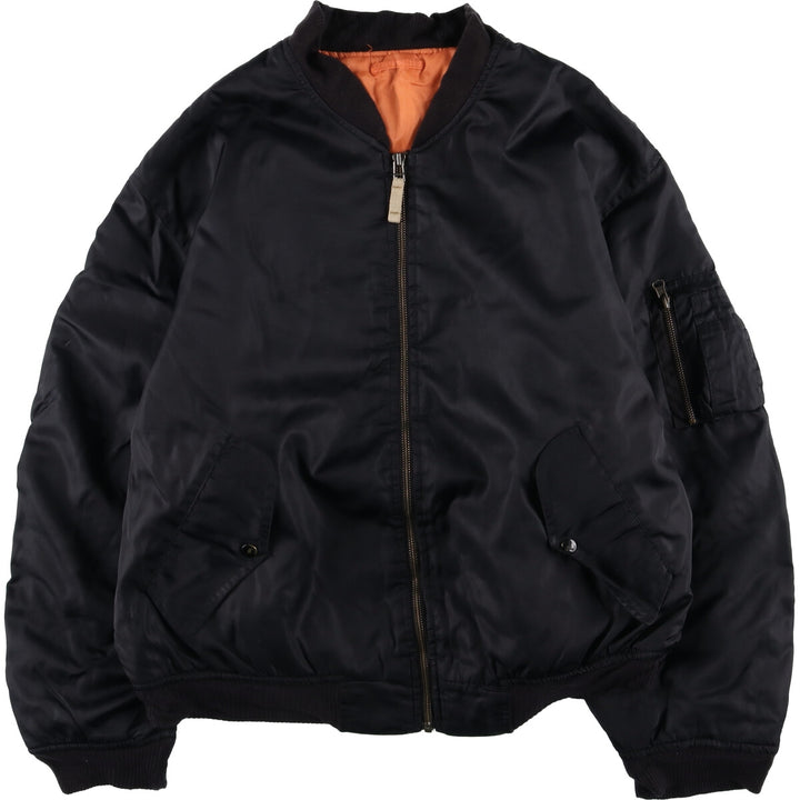 ZOLDER MA-1 Type Military Flight Jacket, Men's Size L Nylon black type Vintage Second Hand