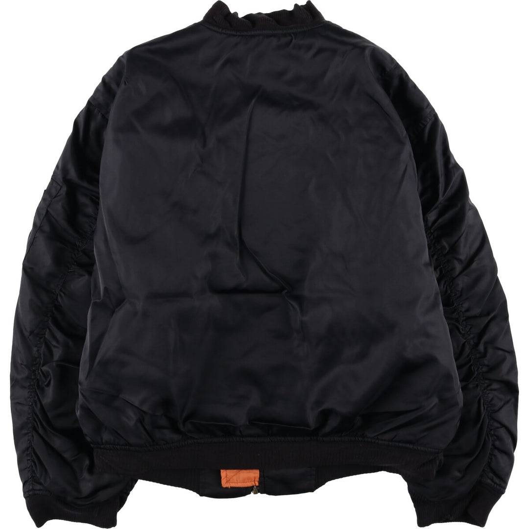 ZOLDER MA-1 Type Military Flight Jacket, Men's Size L Nylon black type Vintage Second Hand