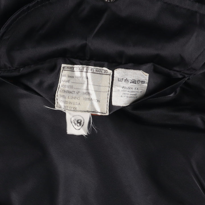 ZOLDER MA-1 Type Military Flight Jacket, Men's Size L Nylon black type Vintage Second Hand