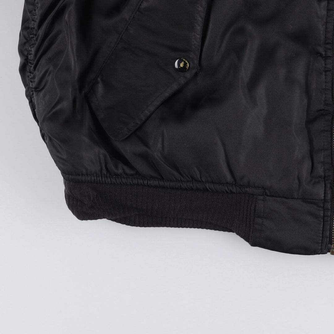ZOLDER MA-1 Type Military Flight Jacket, Men's Size L Nylon black type Vintage Second Hand