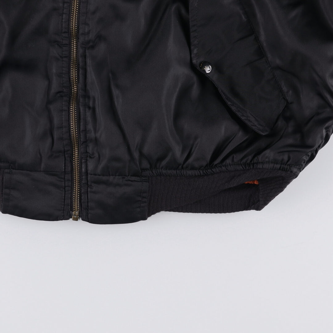 ZOLDER MA-1 Type Military Flight Jacket, Men's Size L Nylon black type Vintage Second Hand