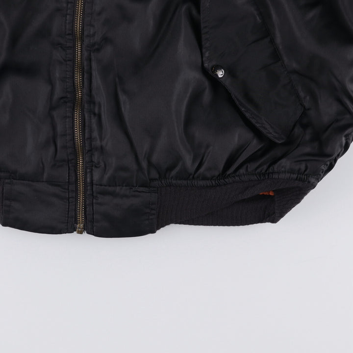 ZOLDER MA-1 Type Military Flight Jacket, Men's Size L Nylon black type Vintage Second Hand