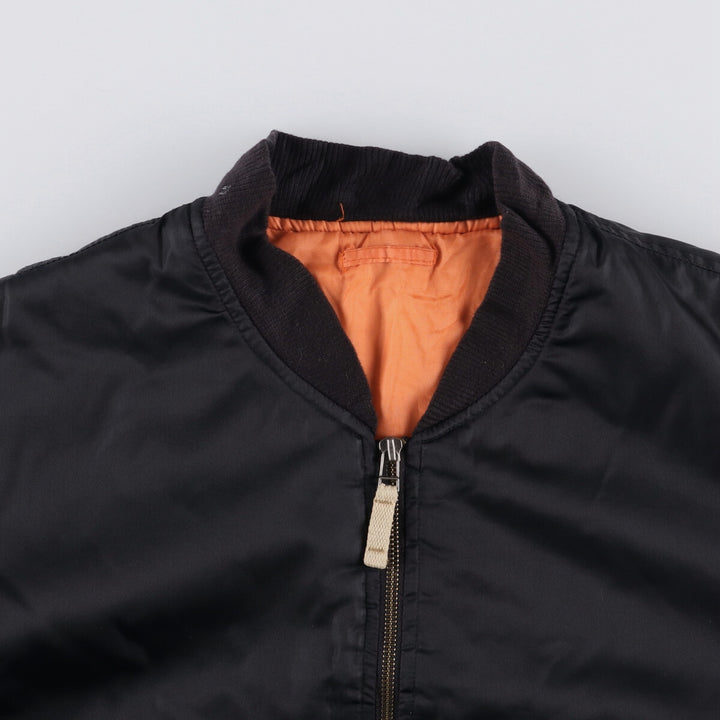 ZOLDER MA-1 Type Military Flight Jacket, Men's Size L Nylon black type Vintage Second Hand