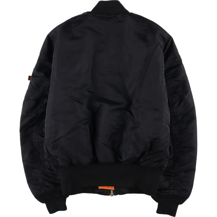 90'S civilian Alpha MA-1 style padded military flight jacket, men's size small, vintage Nylon black type Vintage Second Hand