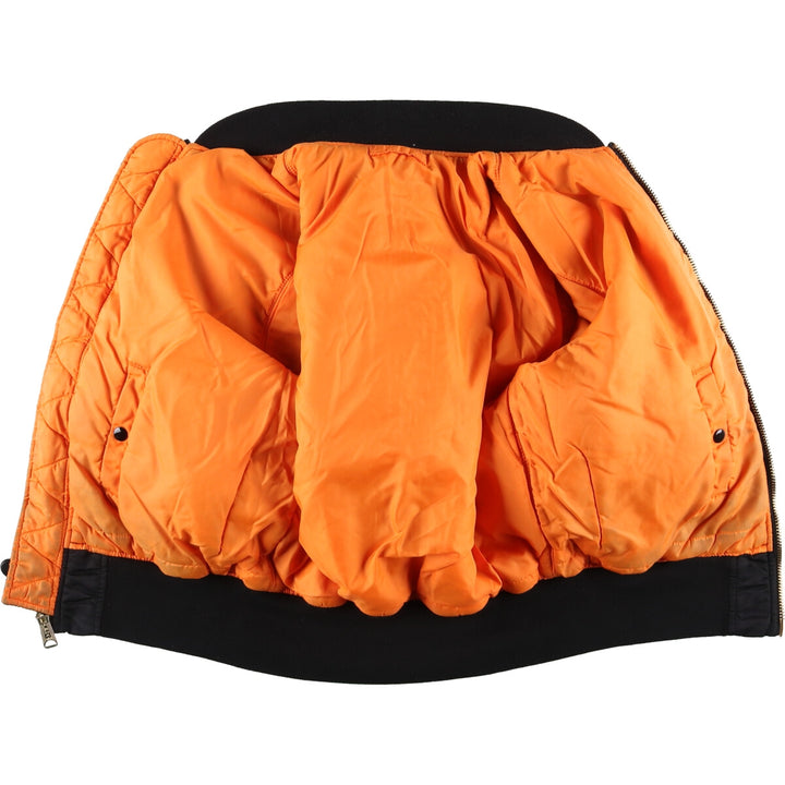 90'S civilian Alpha MA-1 style padded military flight jacket, men's size small, vintage Nylon black type Vintage Second Hand