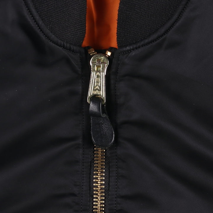 90'S civilian Alpha MA-1 style padded military flight jacket, men's size small, vintage Nylon black type Vintage Second Hand