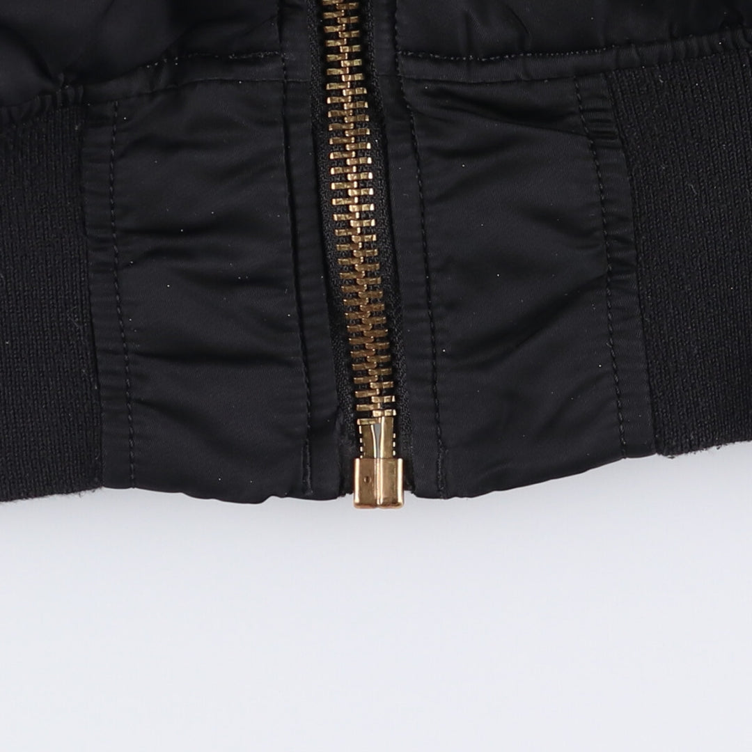 90'S civilian Alpha MA-1 style padded military flight jacket, men's size small, vintage Nylon black type Vintage Second Hand